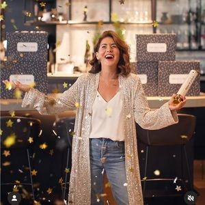 Champagne sequin duster (small/medium)